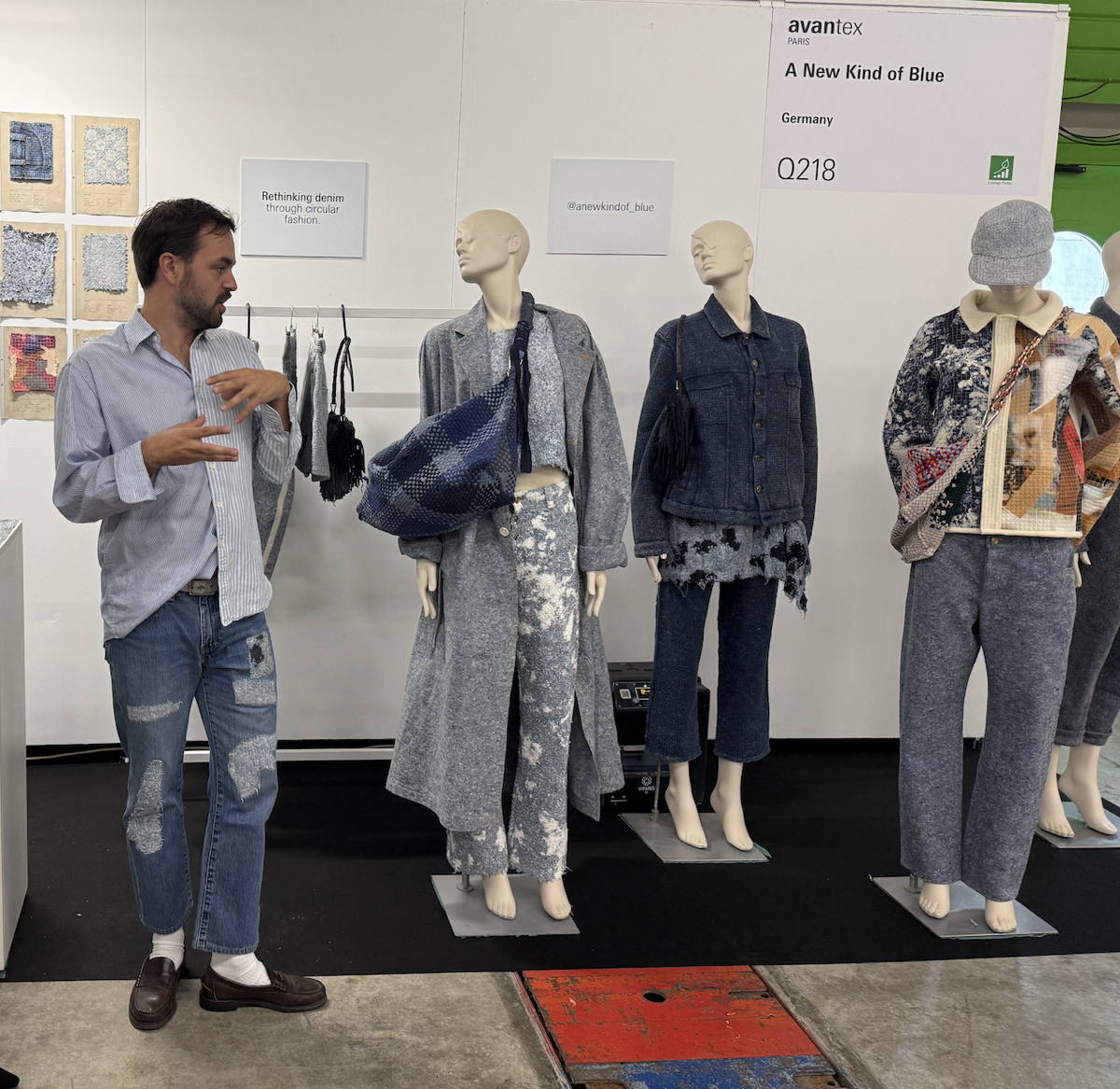 Designer Tim Van Der Loo explained A New Kind of Blue, a project challenging the current fashion system with creating up/recycled textiles and fashion.