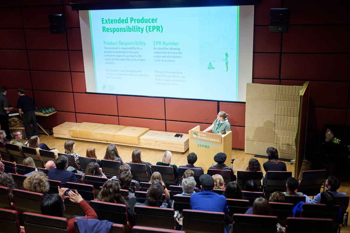 The workshop on DPP was full of attendees. Green Product Award 2025 Summit and Ceremony Berlin, 15.05.2025.