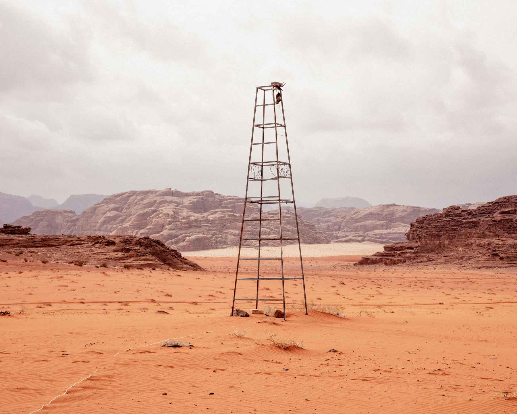 Metal Structure In A Desert Landscape