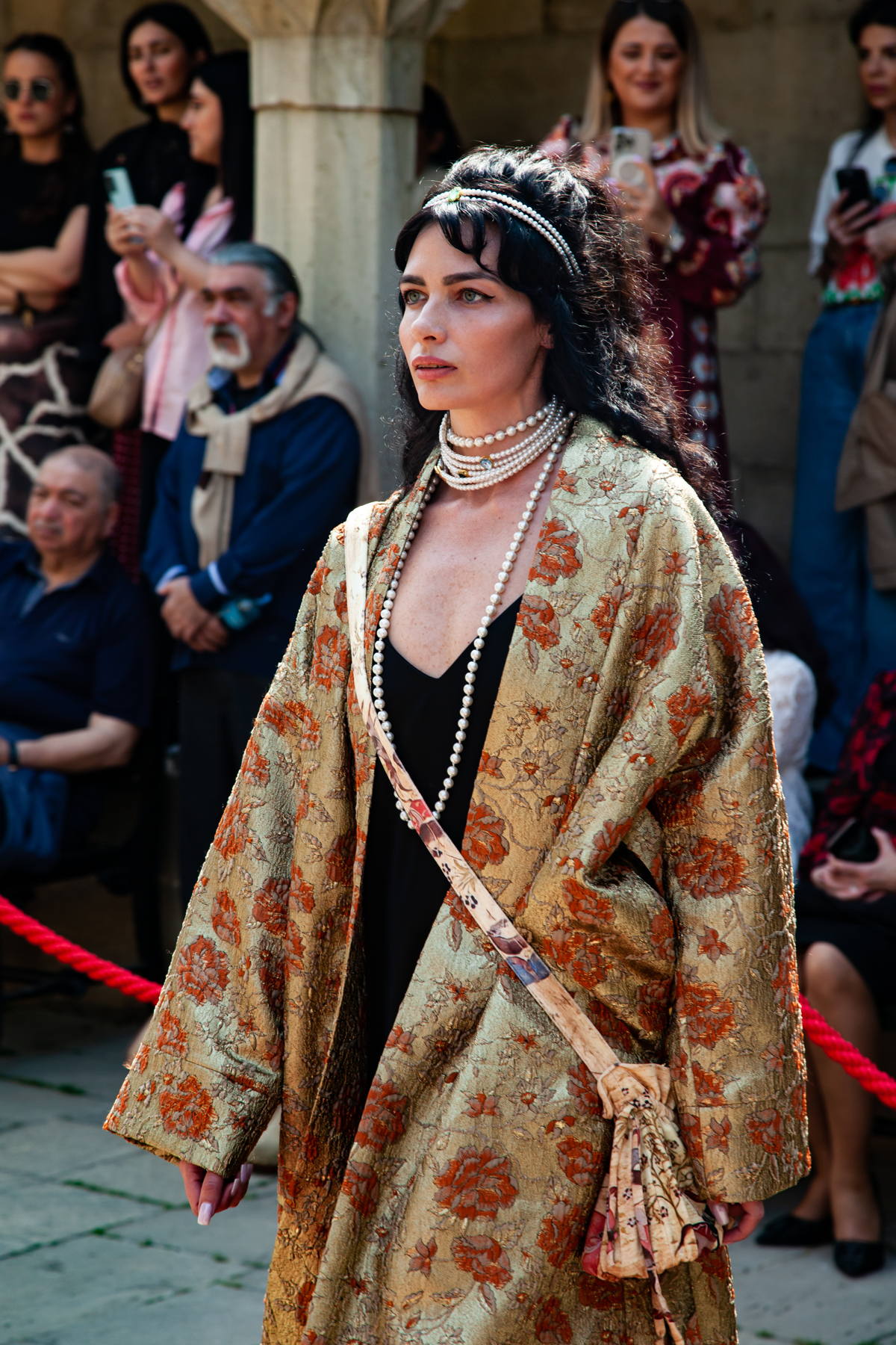 Natavan Aliyeva's Khamsa Collection, showcased at the Palace of the Shirvanshahs in Baku. A blend of heritage and contemporary style. Photo by Jalil Rzayev