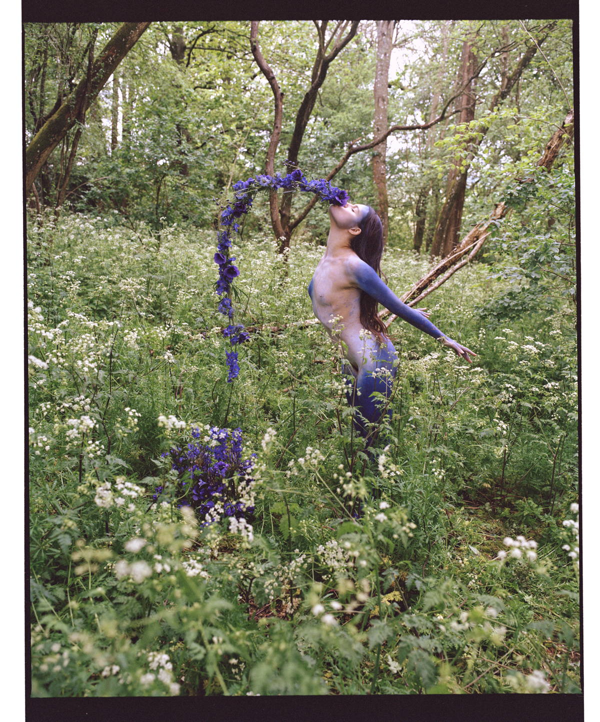 Woman with flowers, from the book Fallen Flowers