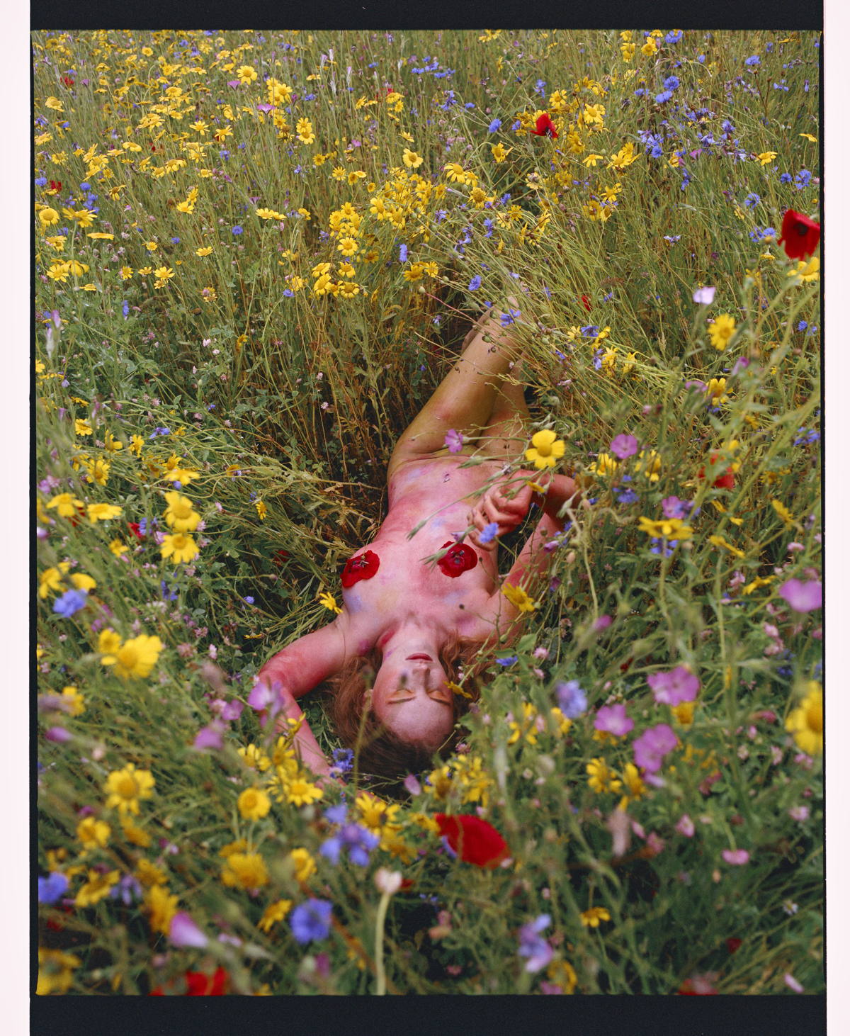Woman with flowers, from the book Fallen Flowers