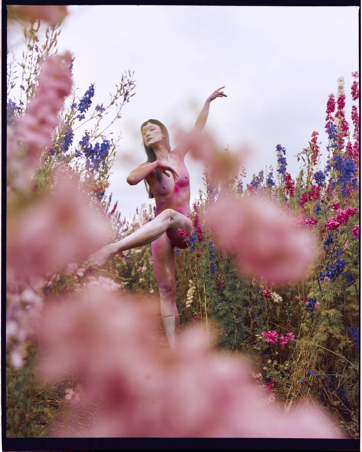 Woman with flowers, from the book Fallen Flowers