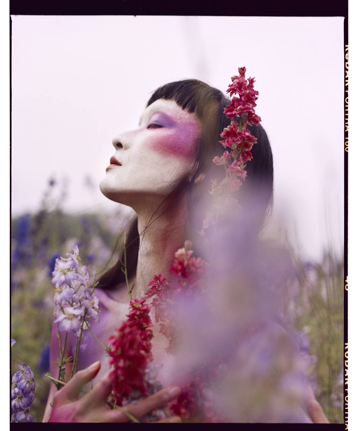 Woman with flowers, from the book Fallen Flowers