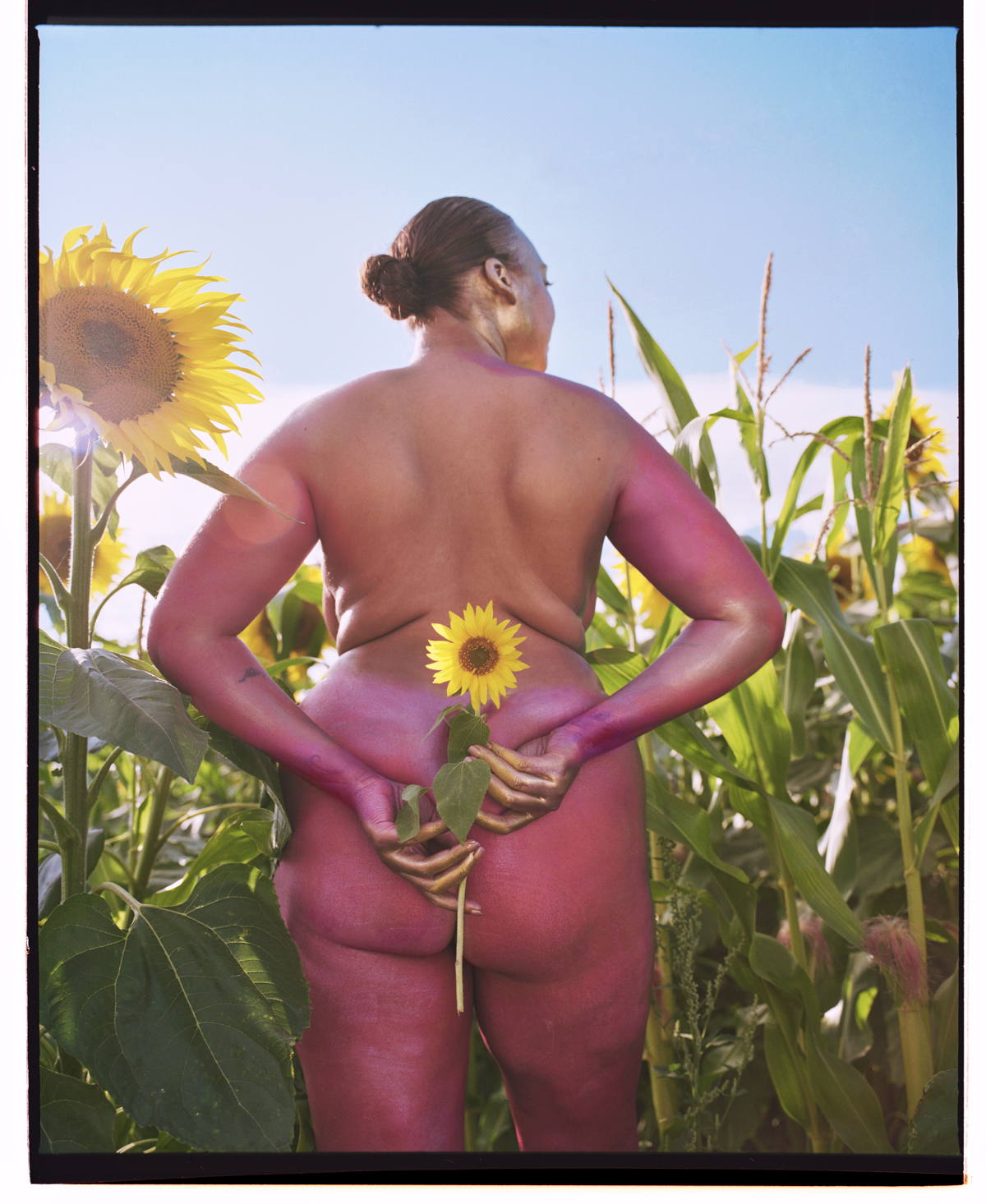 Woman with flowers, from the book Fallen Flowers