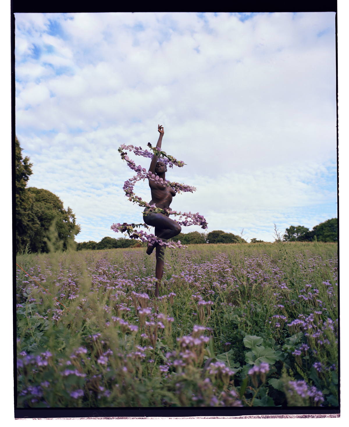 Woman with flowers, from the book Fallen Flowers