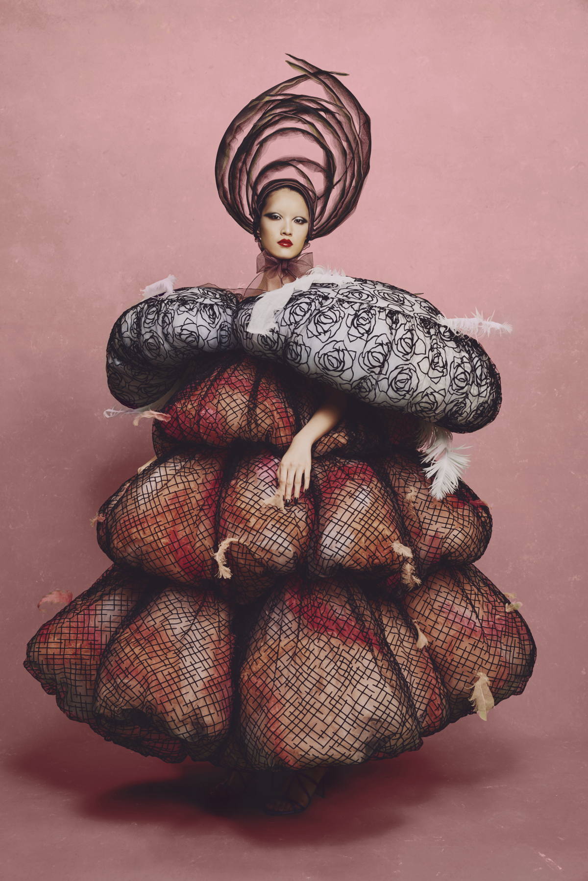 AB+DM, Ji Shuyan, Paris, 2025, pigmented inkjet print, Angry Birds, Haute Couture collection, Autumn/Winter 2025/26. Commissioned by the High Museum of Art, Gift of Lauren Amos.