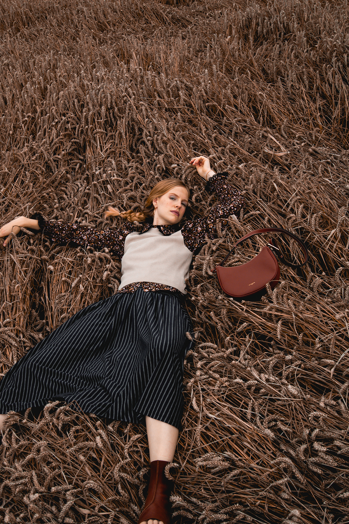 Model Lying In A Field