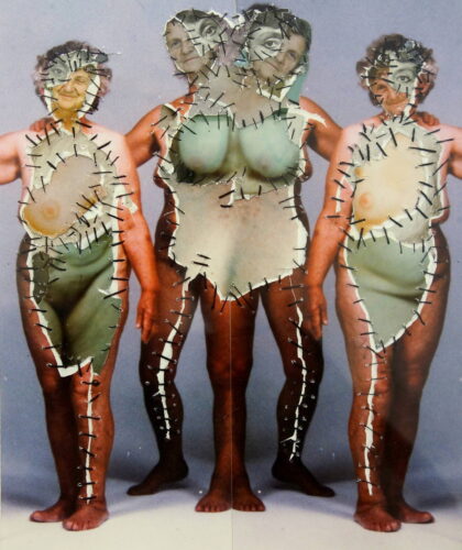 ©Annegret Soltau. GENERATIV SELBST. Doppelt mit TOCHTER und URGROSSMUTTER doppelt,1996. Fotovernahung 17x14 cm. Courtesy by Galerie Bachlechner.