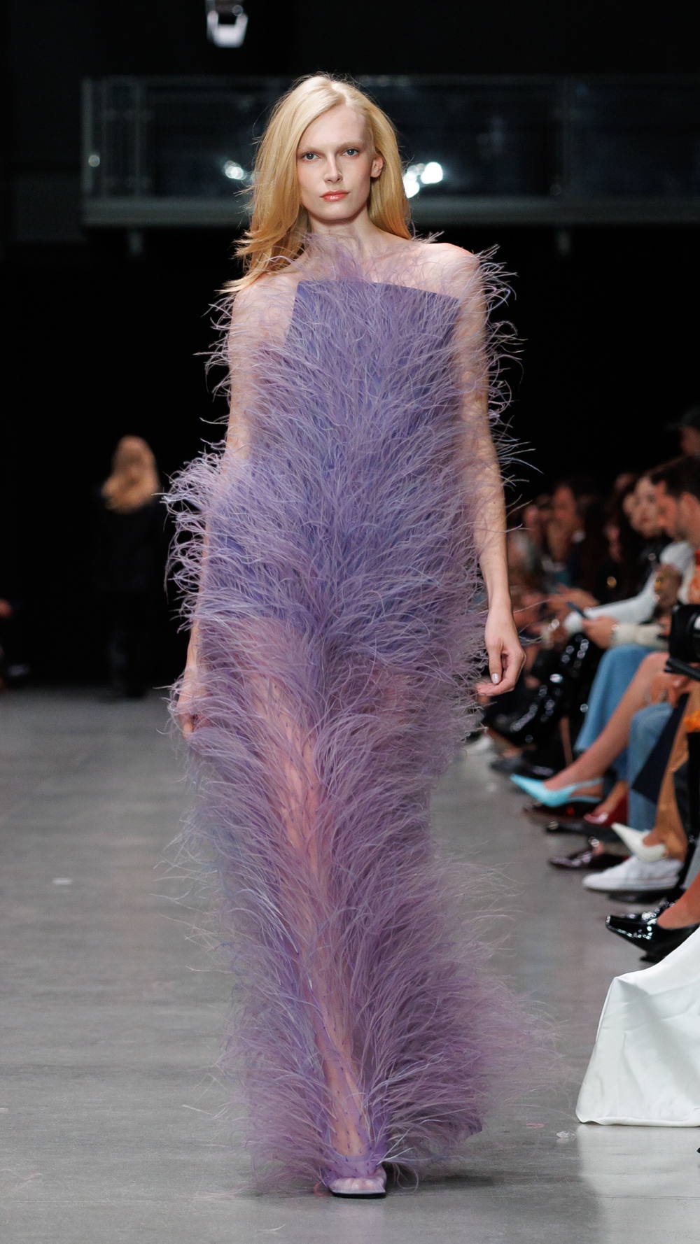 Models wearing biofeathers by Feevers at Stella McCartney SS26 Show.