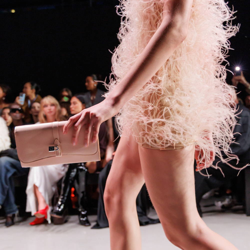 Models wearing biofeathers by Feevers at Stella McCartney SS26 Show.