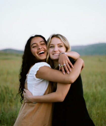 girls hugging