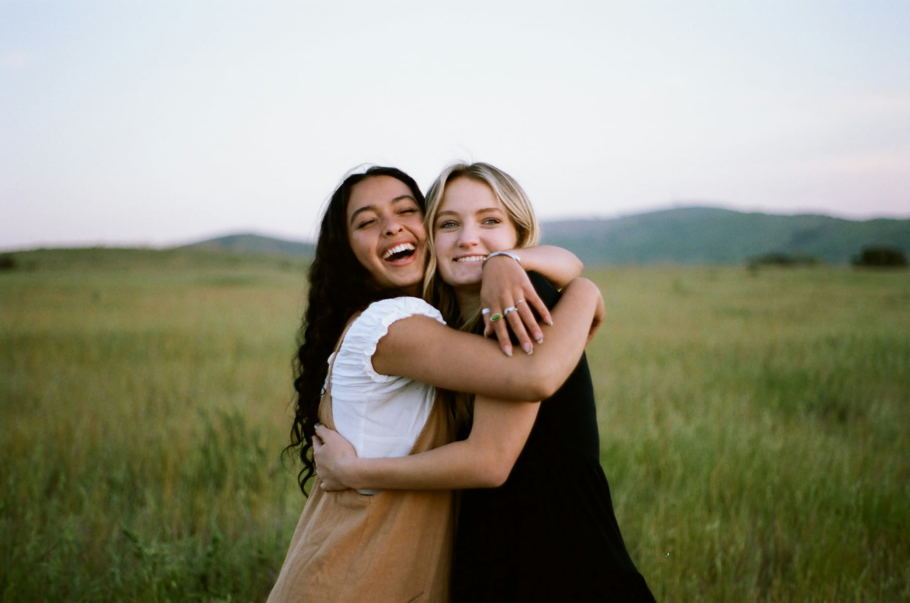 girls hugging