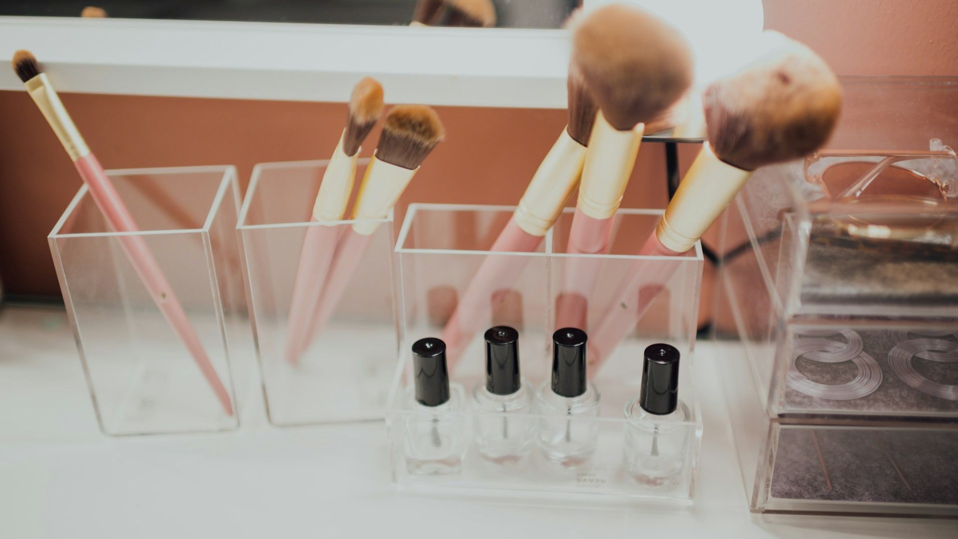 Plastic makeup organizers