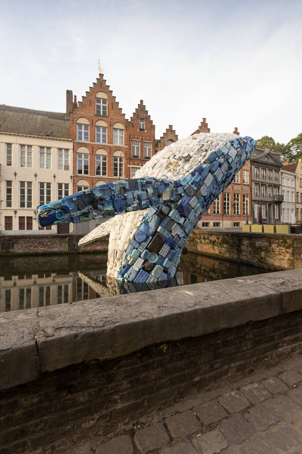 The Bruges Whale, plastic waste, plastic free, plastic, plastic-free, environment, save the planet, environment art, environment installation, studiokca, art for a better world, activist art, heads in the clouds, Skyscraper, architecture, design