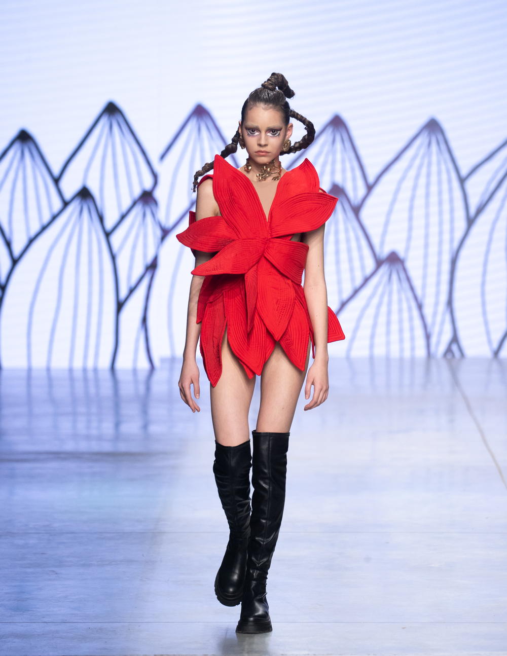 ZA_ZA, a Sustainable designer showing their SS22 collection at Mercedes-Benz Fashion Week Russia.