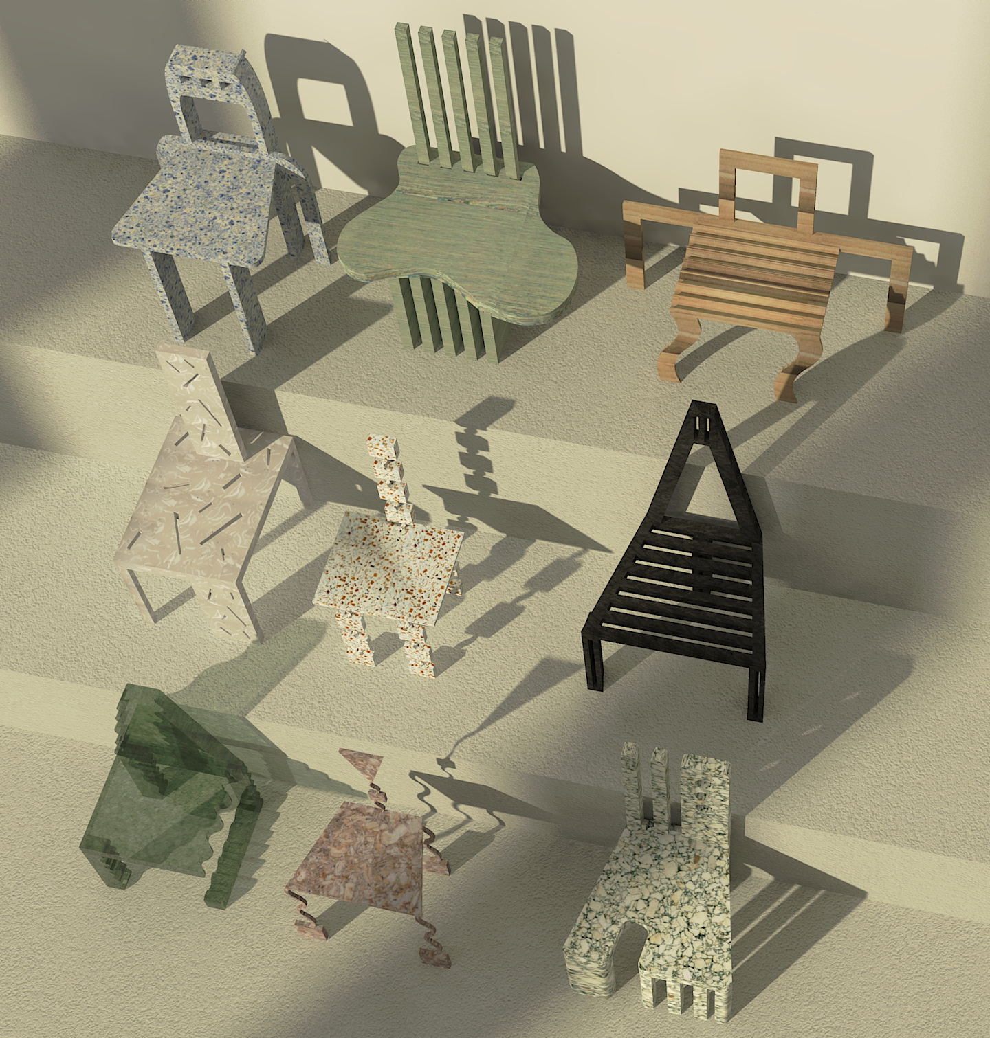 TEN CHAIRS PROJECT top view